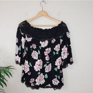 Staccato | Pink Floral & Lace Blouse